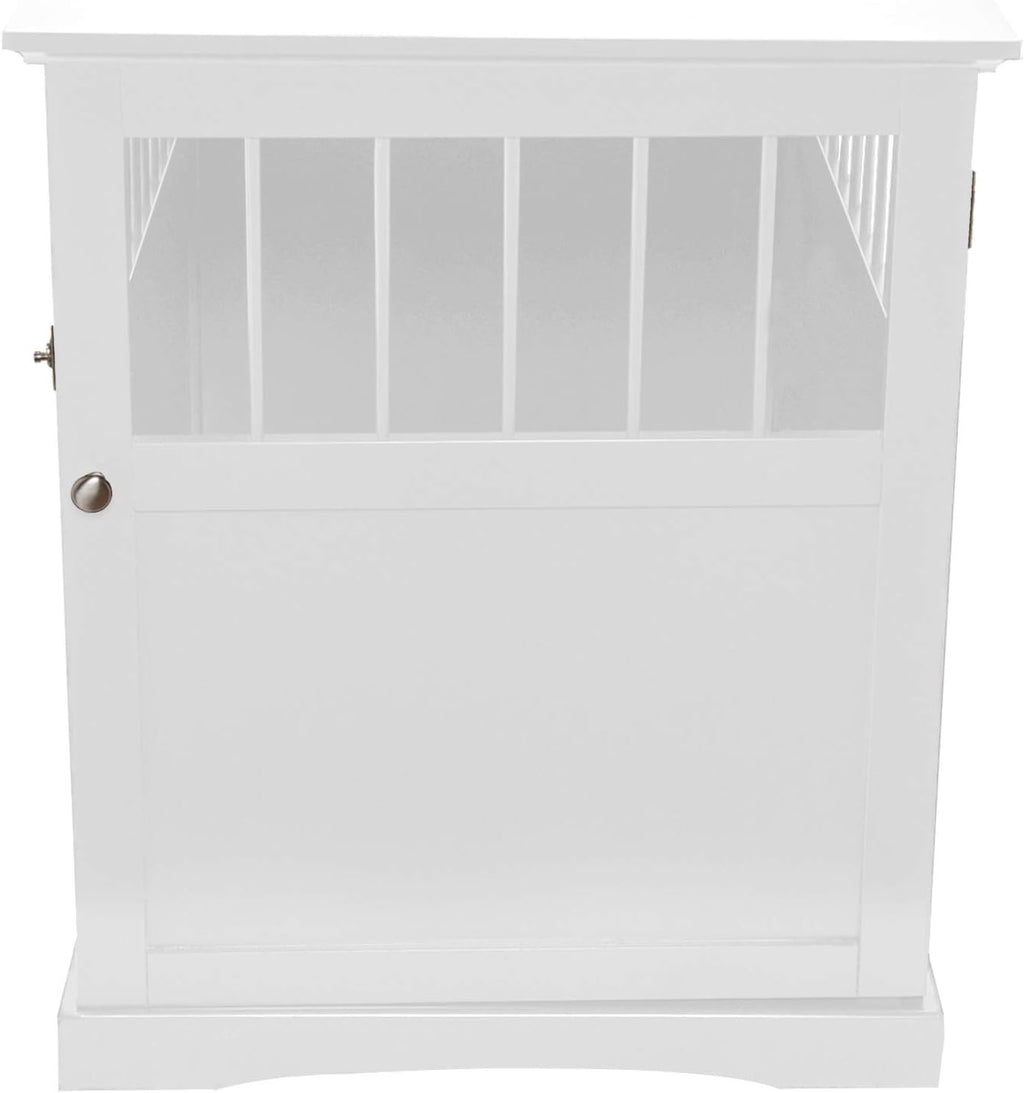 White Large End Table Dog Crate A281