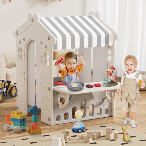 Kids Playhouse with Kitchen Toys Set Blue Y196
