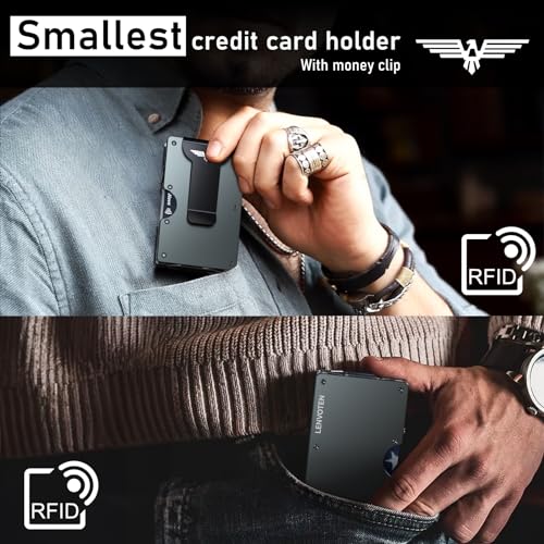 Matte Black Slim RFID Blocking Front Pocket Wallet Q904387