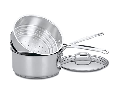 3-Piece 3-Quart Brushed Stainless Steamer Set N47166