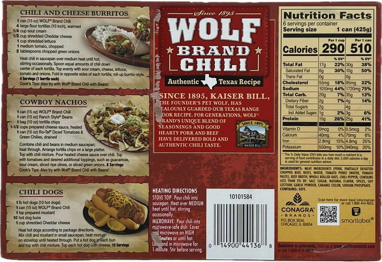 15 Ounce Cans (Pack of 6) Chili N656133