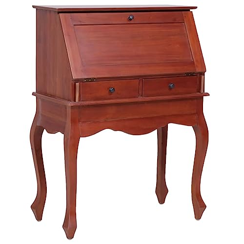 Brown Solid Wood Secretary Desk with Flip Top V28978