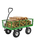 Heavy Duty Steel Garden Cart with 10" Tires and Removable Sides P1384