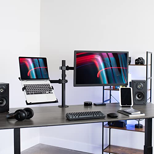 Full Motion Monitor and Laptop Desk Mount Articulating Double Arm VESA Stand K2063