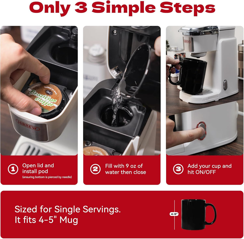 Single Serve Coffee Maker, Black W868