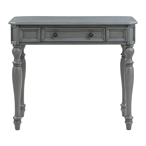 36 Inch Writing Desk with Drawer, Plantation Grey D372