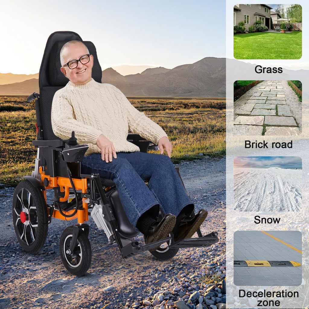Lightweight Foldable Electric Wheelchair with Headrest M597943