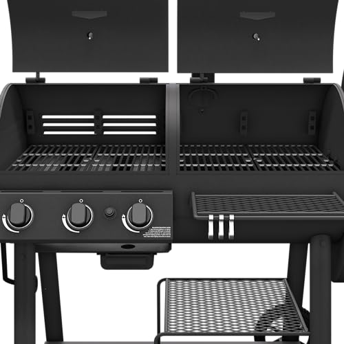 Black Charcoal and Gas Smoker & Grill W9766