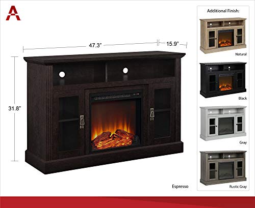 Dove Gray Fireplace TV Stand for TVs up to 50 Inch S78801