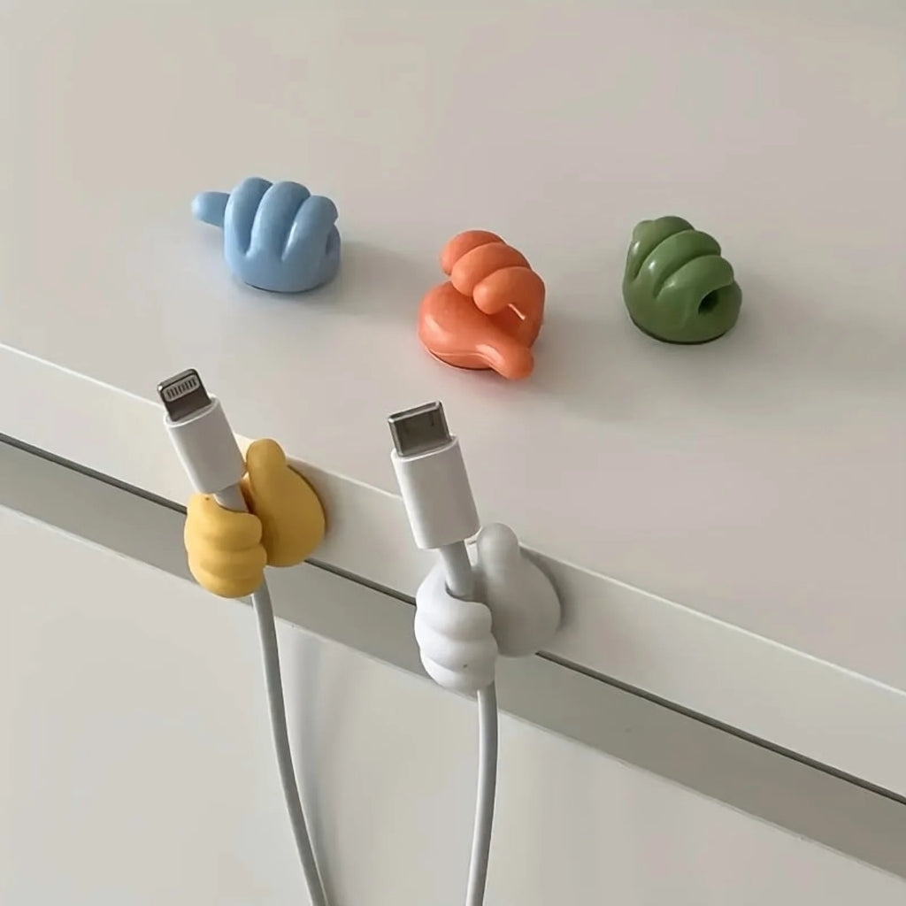 50 Pcs Silicone Thumb Wall Hook Adhesive Cable Clip Key Hanger D5866