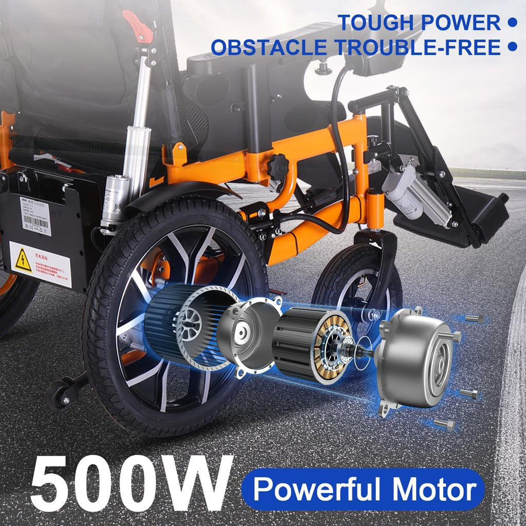 Lightweight Foldable Electric Wheelchair with Headrest M597943