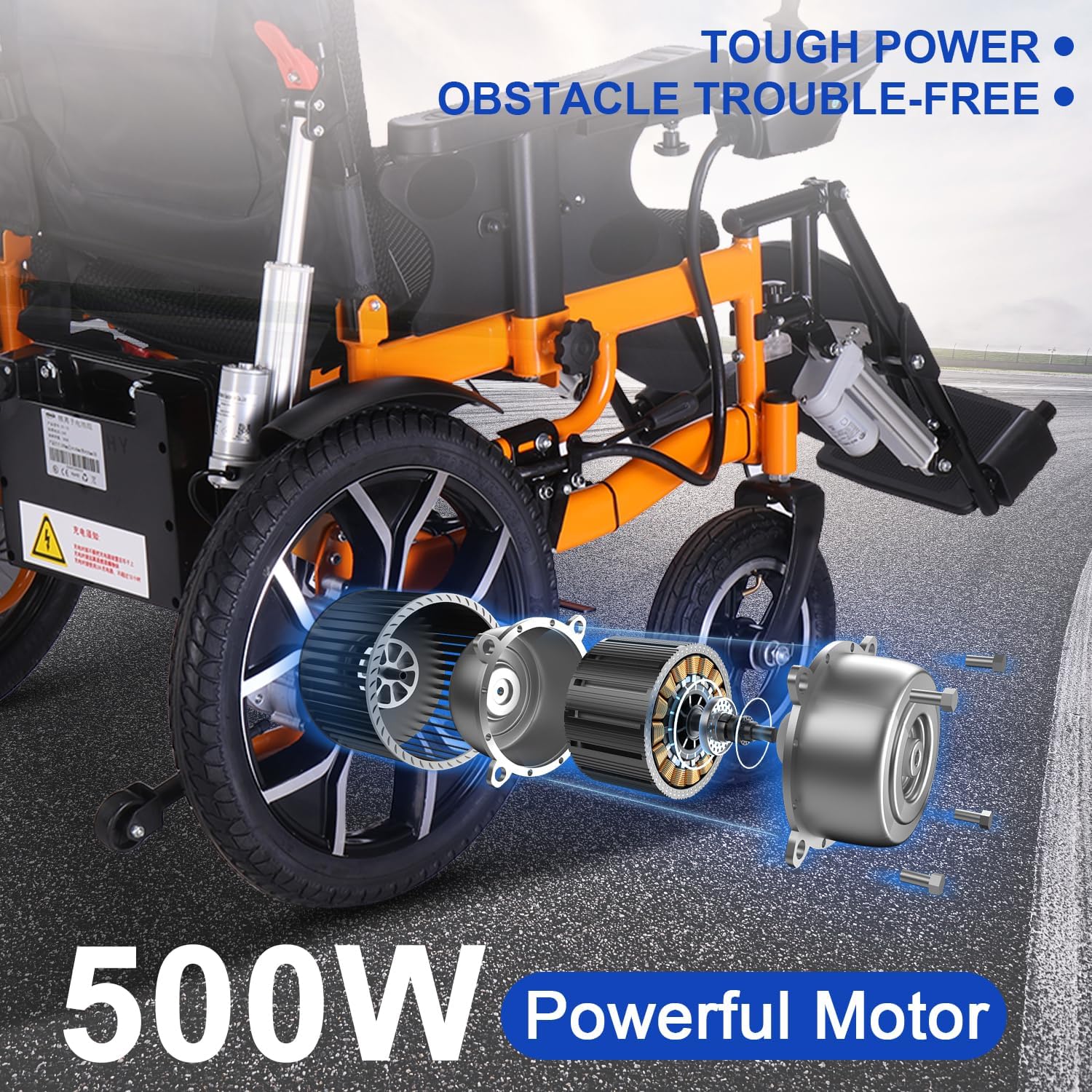 Lightweight Foldable Electric Wheelchair with Headrest M597943