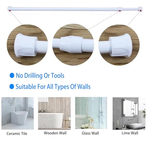 2 Pack Small Tension Curtain Rods 7 in to 11 Extendable Width Spring Cupboard Bars Adjustable O6364