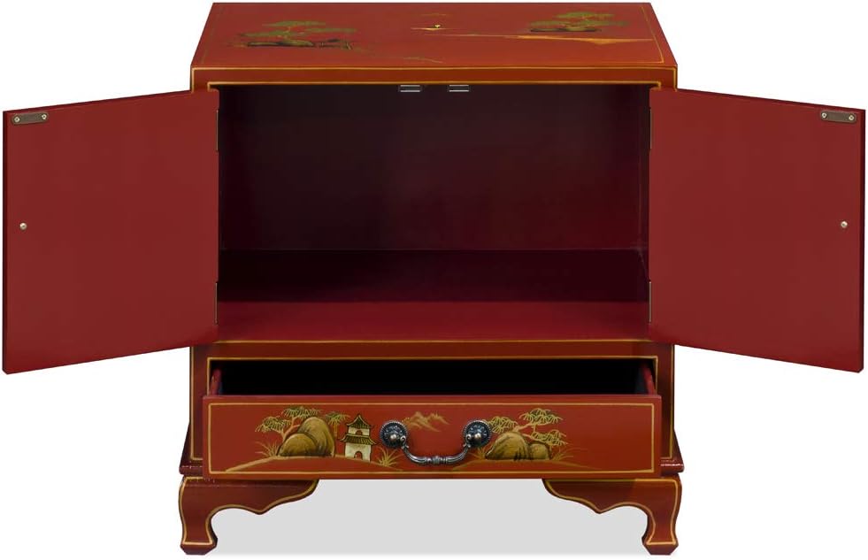 Red Lacquer Wooden Chinese Cabinet P978714