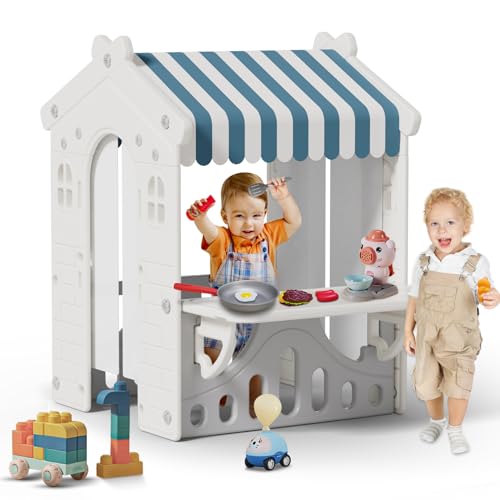 Kids Playhouse with Kitchen Toys Set Blue Y196