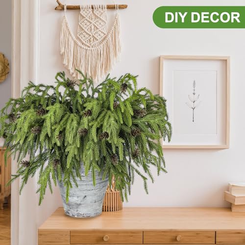 12 Pcs Artificial Green Pine Branches V491678