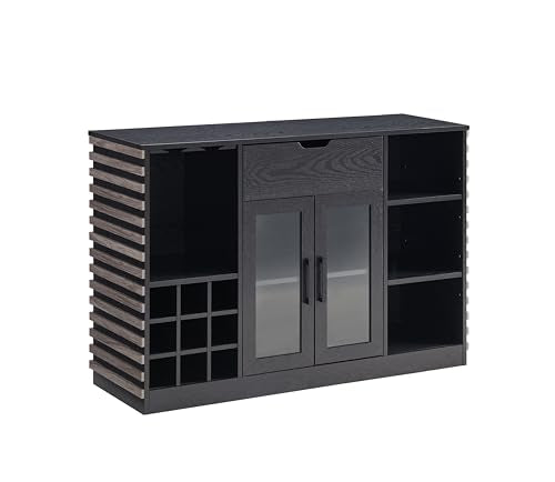 Grey Wine Bar Cabinet with Glass Door & Drawer G185