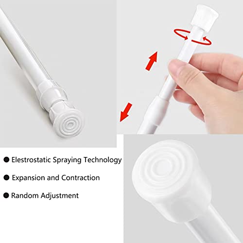 2 Pack Small Tension Curtain Rods 7 in to 11 Extendable Width Spring Cupboard Bars Adjustable O6364
