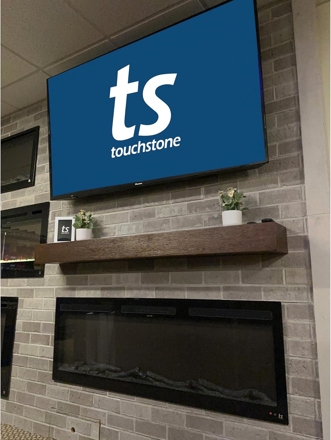 60 Inch Smart Electric Fireplace and 72 Inch Espresso Wood Mantel K207416