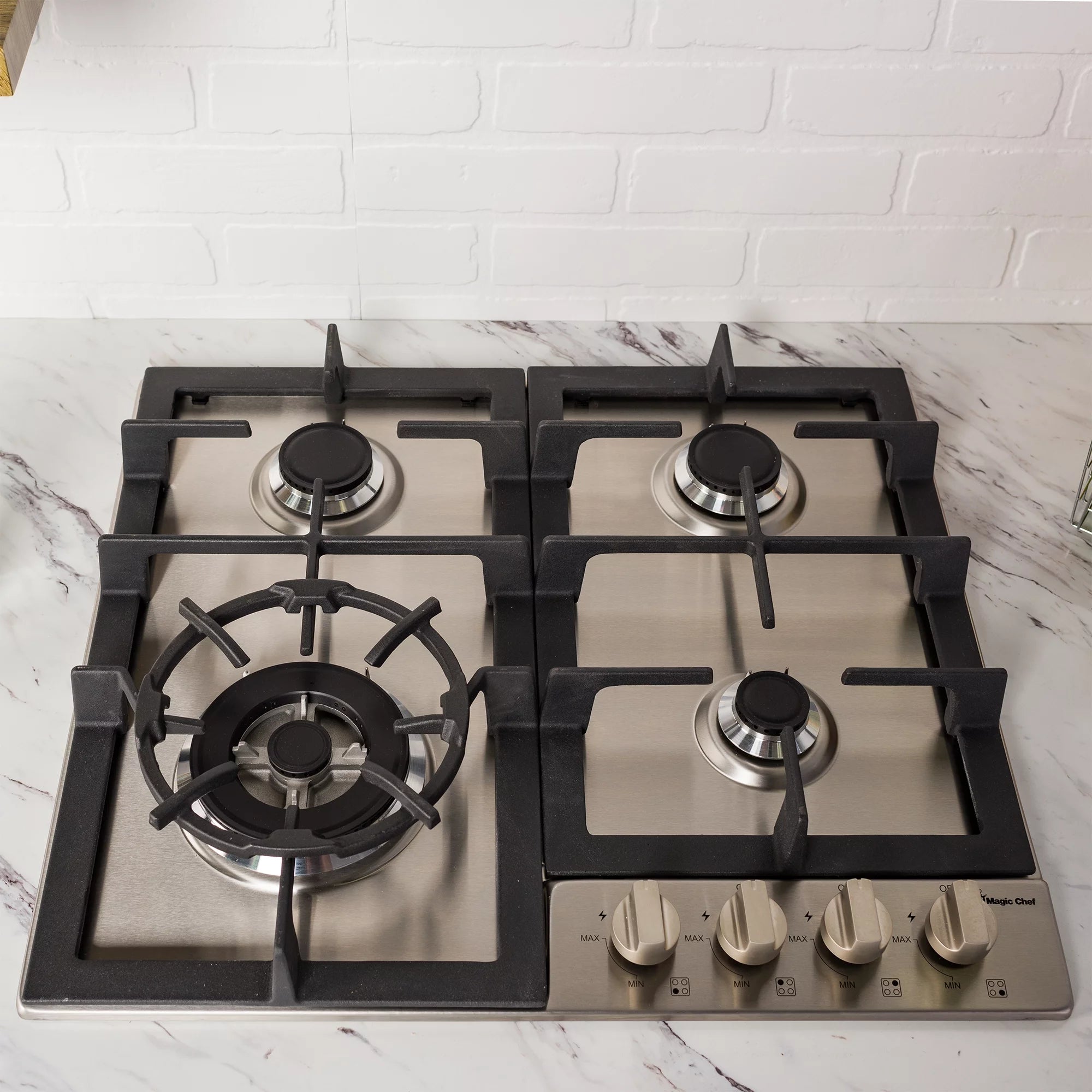 24 Inch Gas Cooktop with 4 Burners, Stainless Steel I735