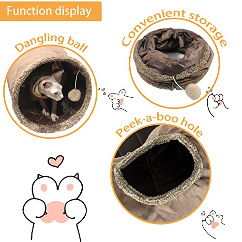 51×12 inch Foldable Grey Suede Cat Tunnel E89132