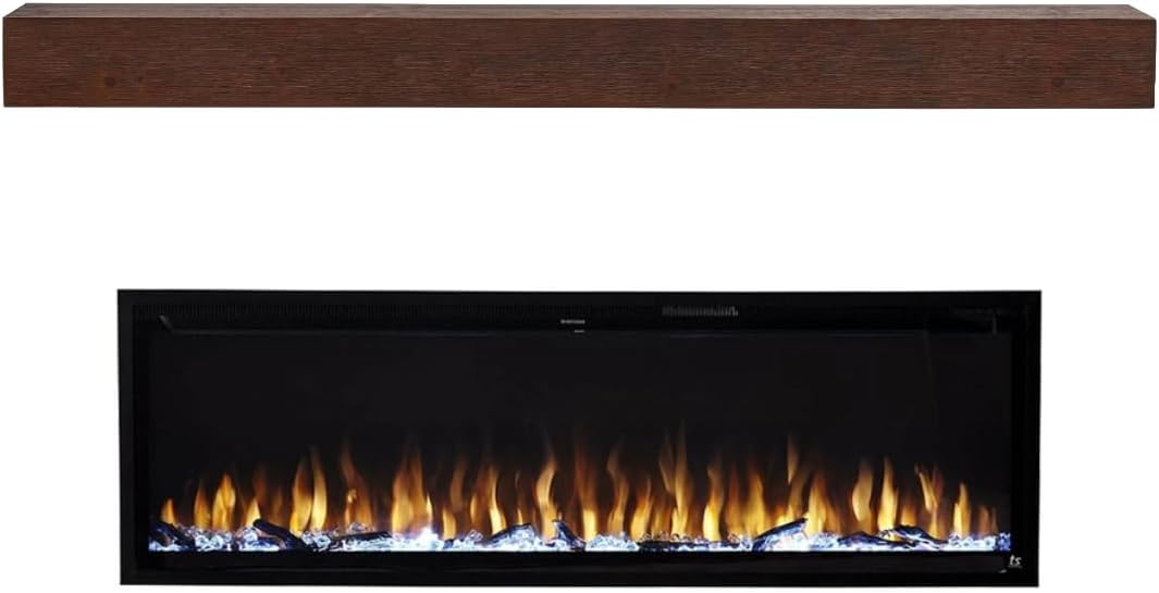 60 Inch Smart Electric Fireplace and 72 Inch Espresso Wood Mantel K207416