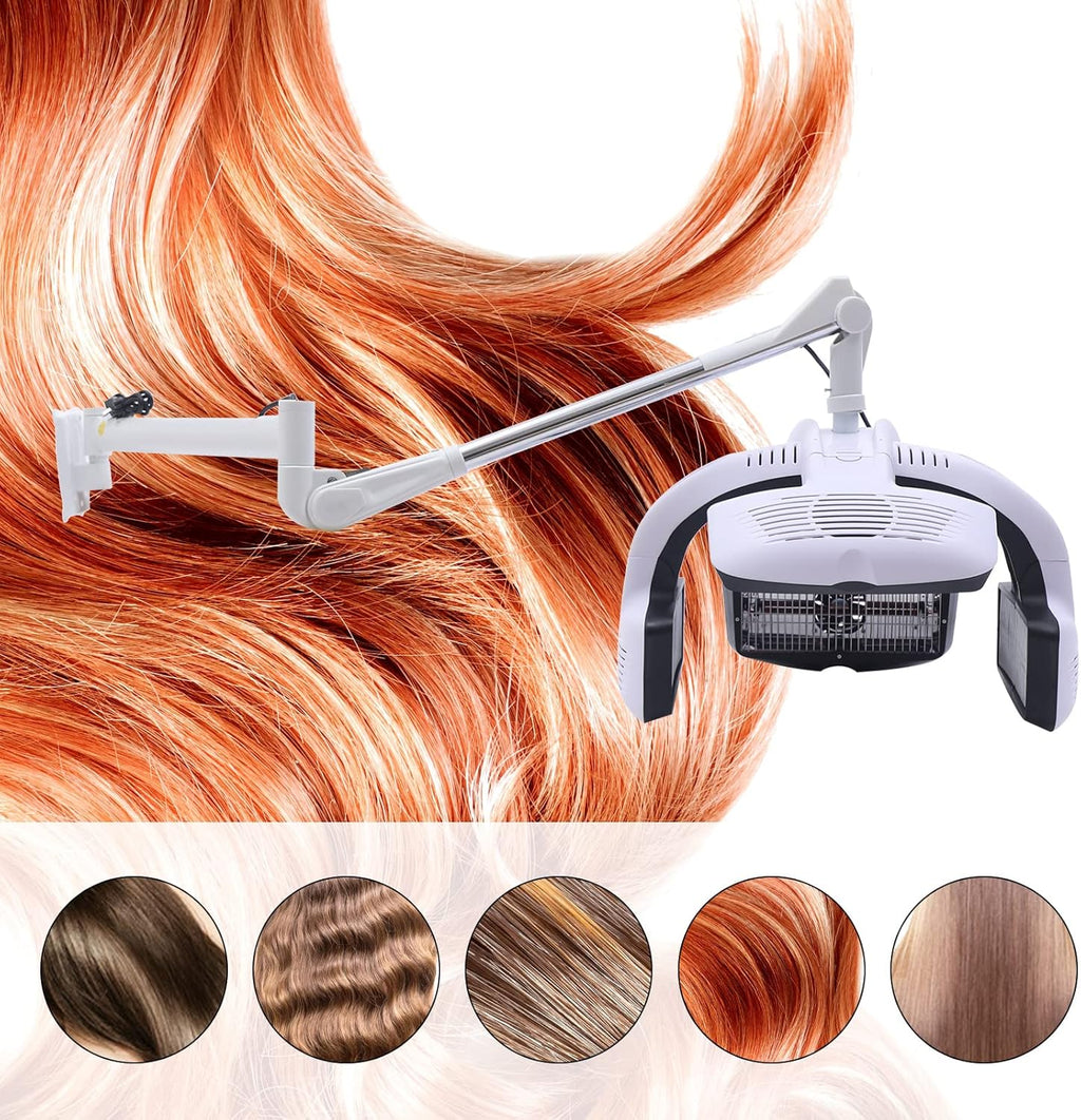 1250W Wall Mounted Hair Dryer with LCD Display Adjustable Swing Arm W6519