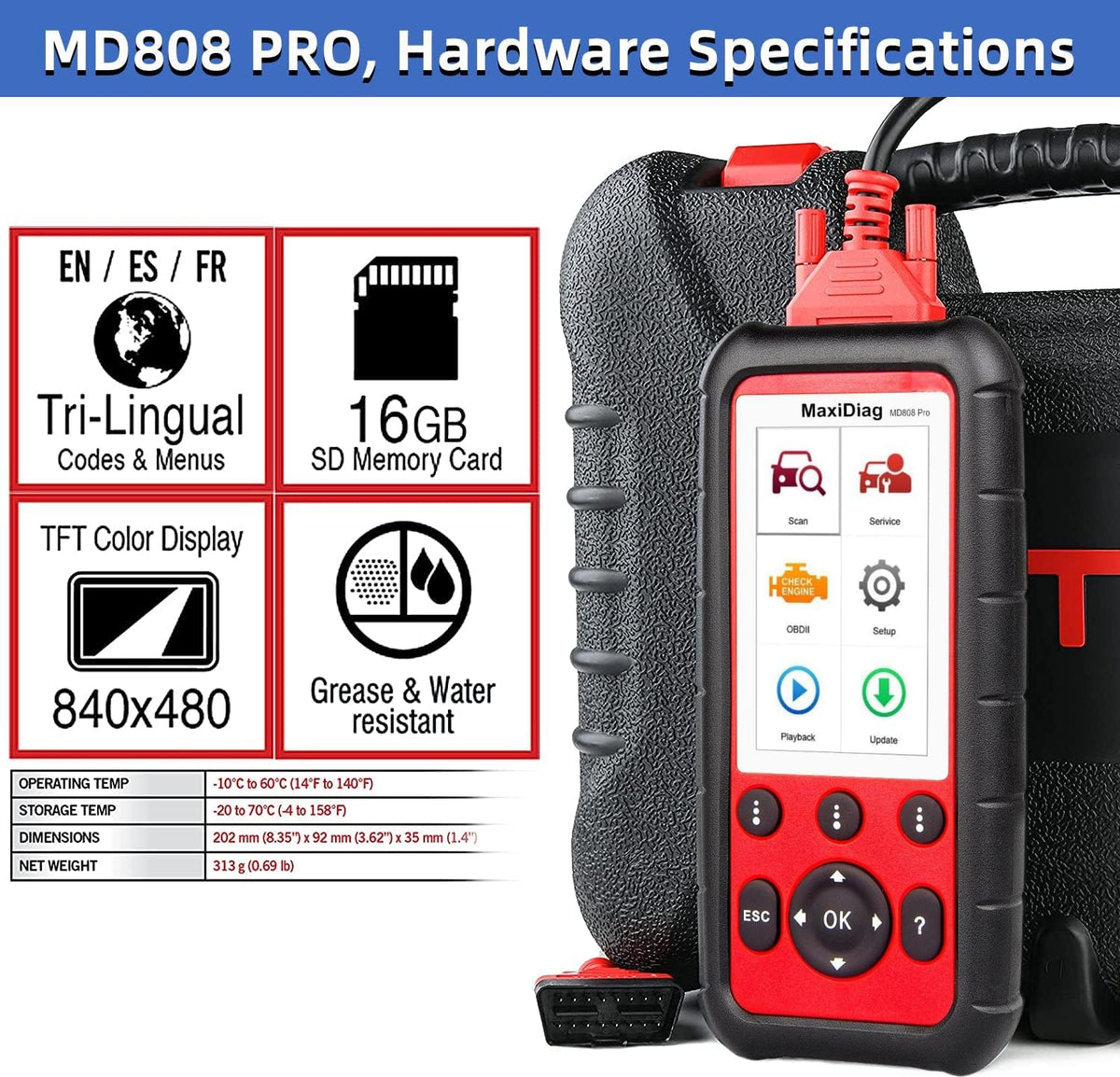 OBD2 Scanner Diagnostic Scan Tool M68622