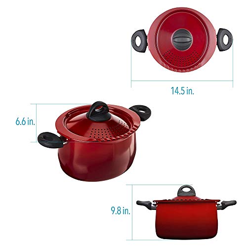 Oval Aluminum Pasta Pot with Strainer Lid Q6300