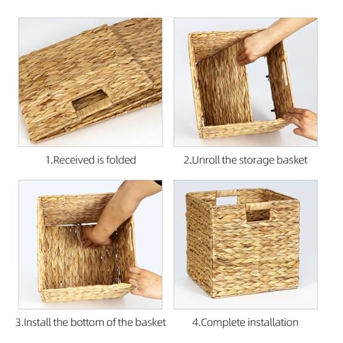 Natural Wicker Storage Cubes with Handles E204