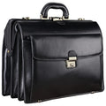 Leather Briefcase with Lock Attache Case 15.6 Inch Laptop Doctor Bag K6100