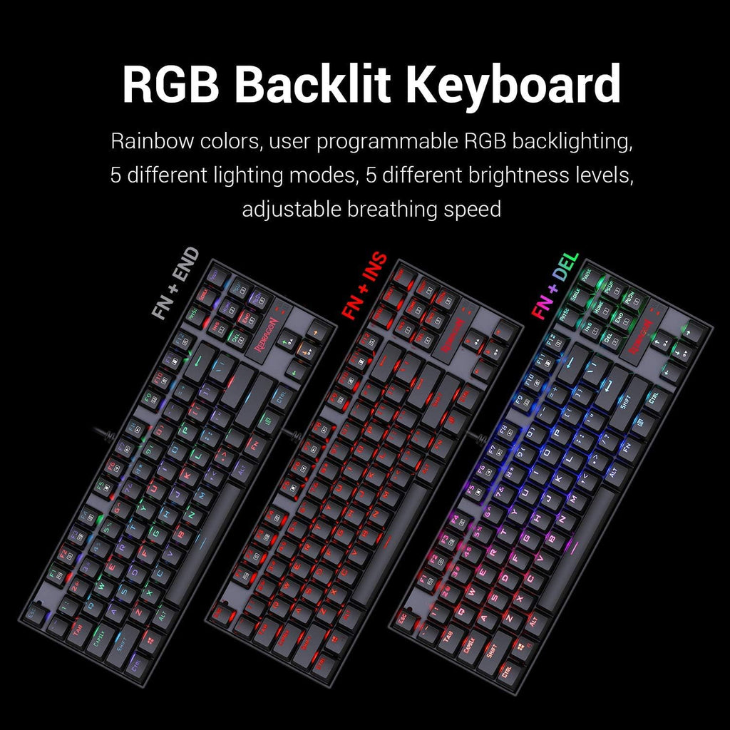 Mechanical Gaming Keyboard and Mouse Combo, Tenkeyless, 60% with Arrow Key, 7200 DPI Mouse, Pack of 2 H125
