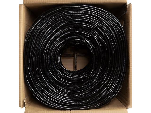 Cat5e 1000ft UTP Solid 24AWG Black Network Ethernet Bulk Wire E868405