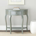 French Grey Demilune Console Table L152