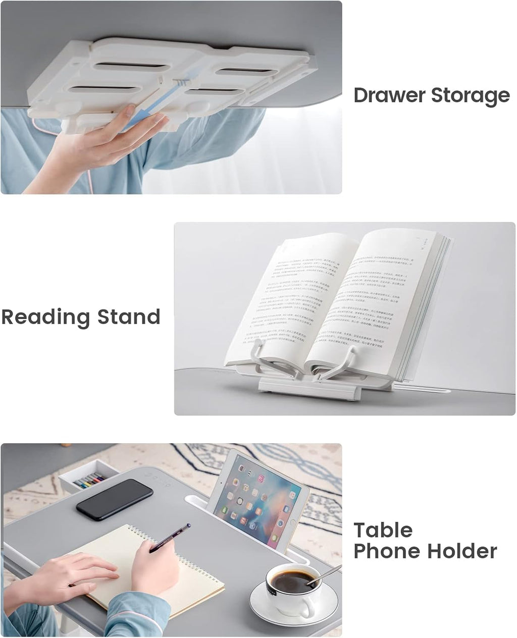 Foldable Laptop Desk with Storage Drawer, Pack of 2 W621