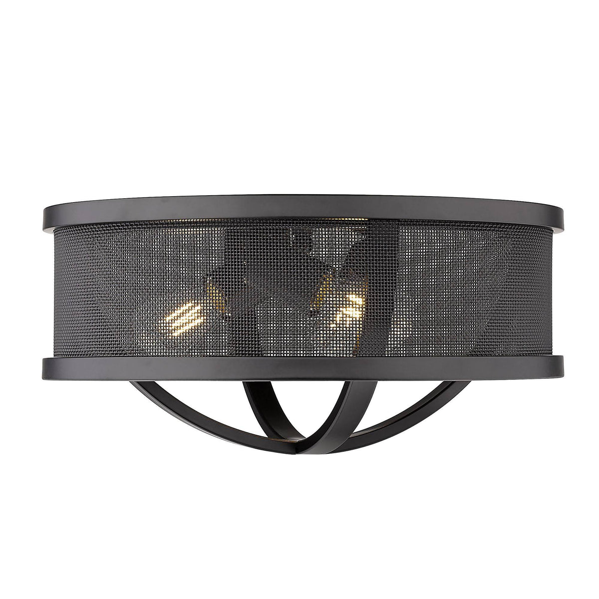 Matte Black Flush Mount with Shade Q161218