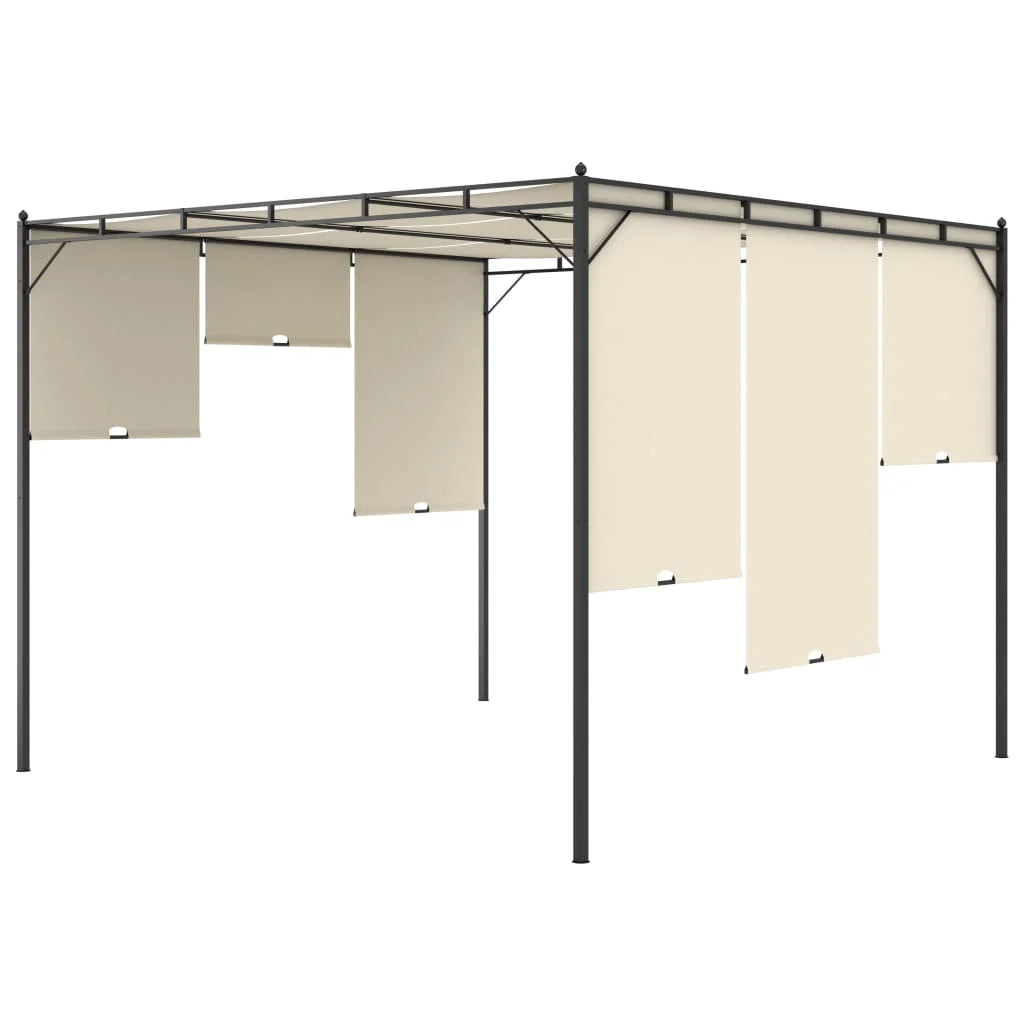 Cream Garden Gazebo with Side Curtain J9252