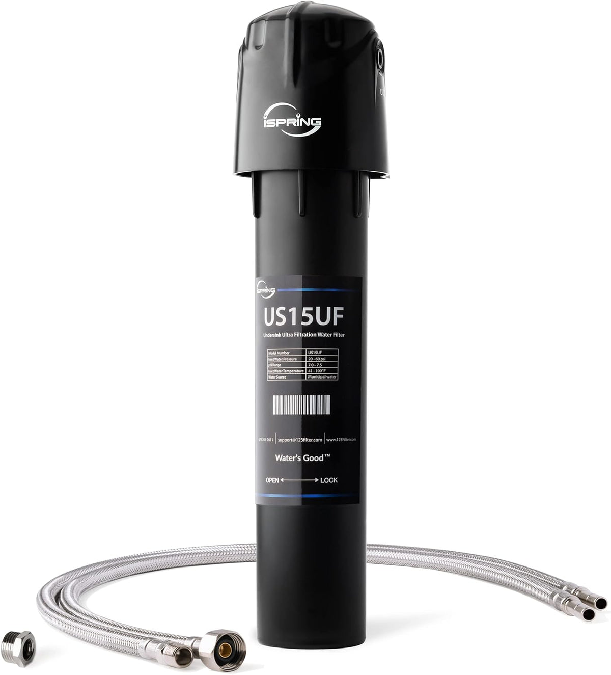 0.01μm Under Sink Water Filter System, 15K Gal, Black O387245