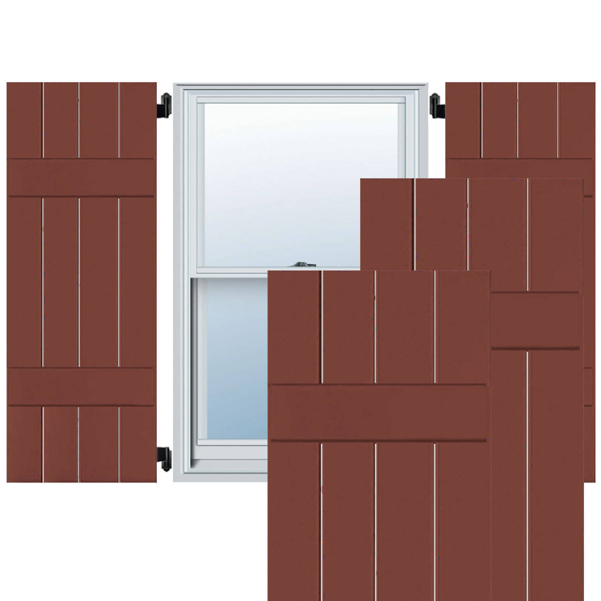 Real Wood Pine Board-n-Batten Shutters H4429
