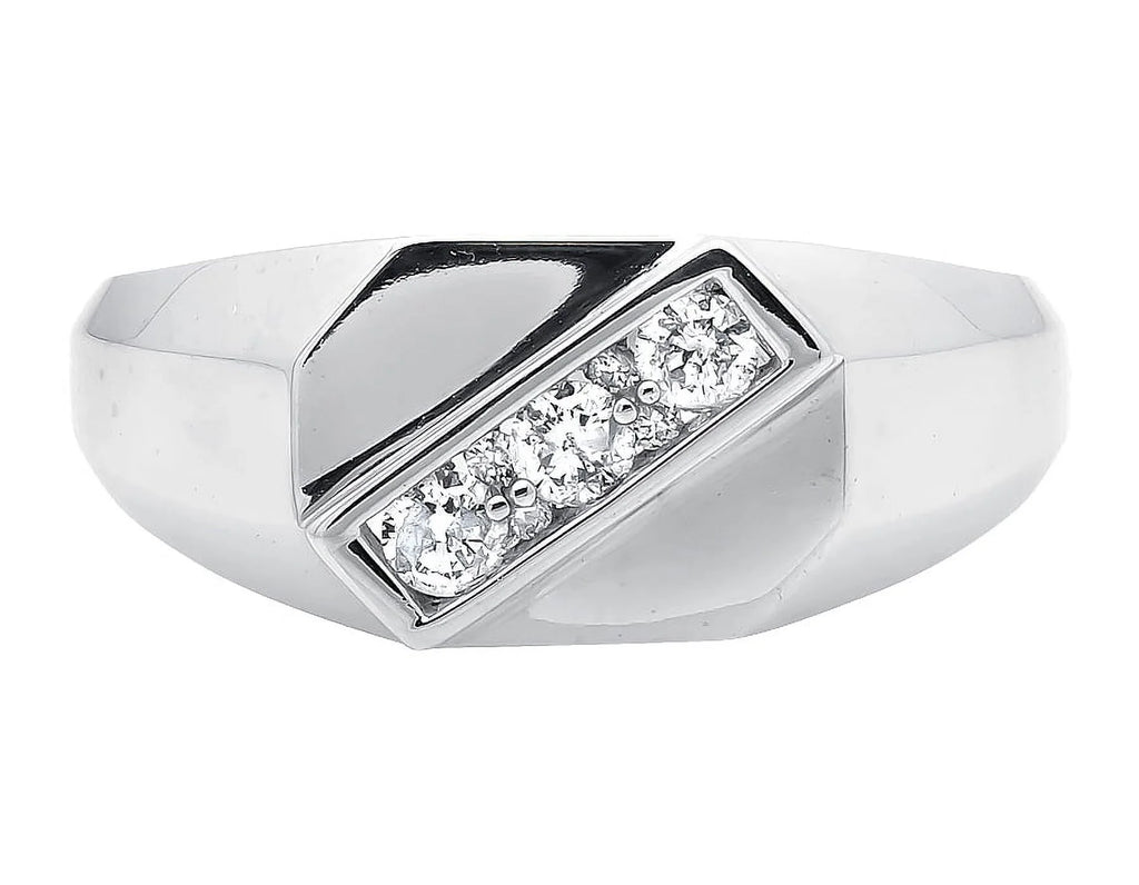 White Gold Genuine Diamond Pinky Ring Band I322133