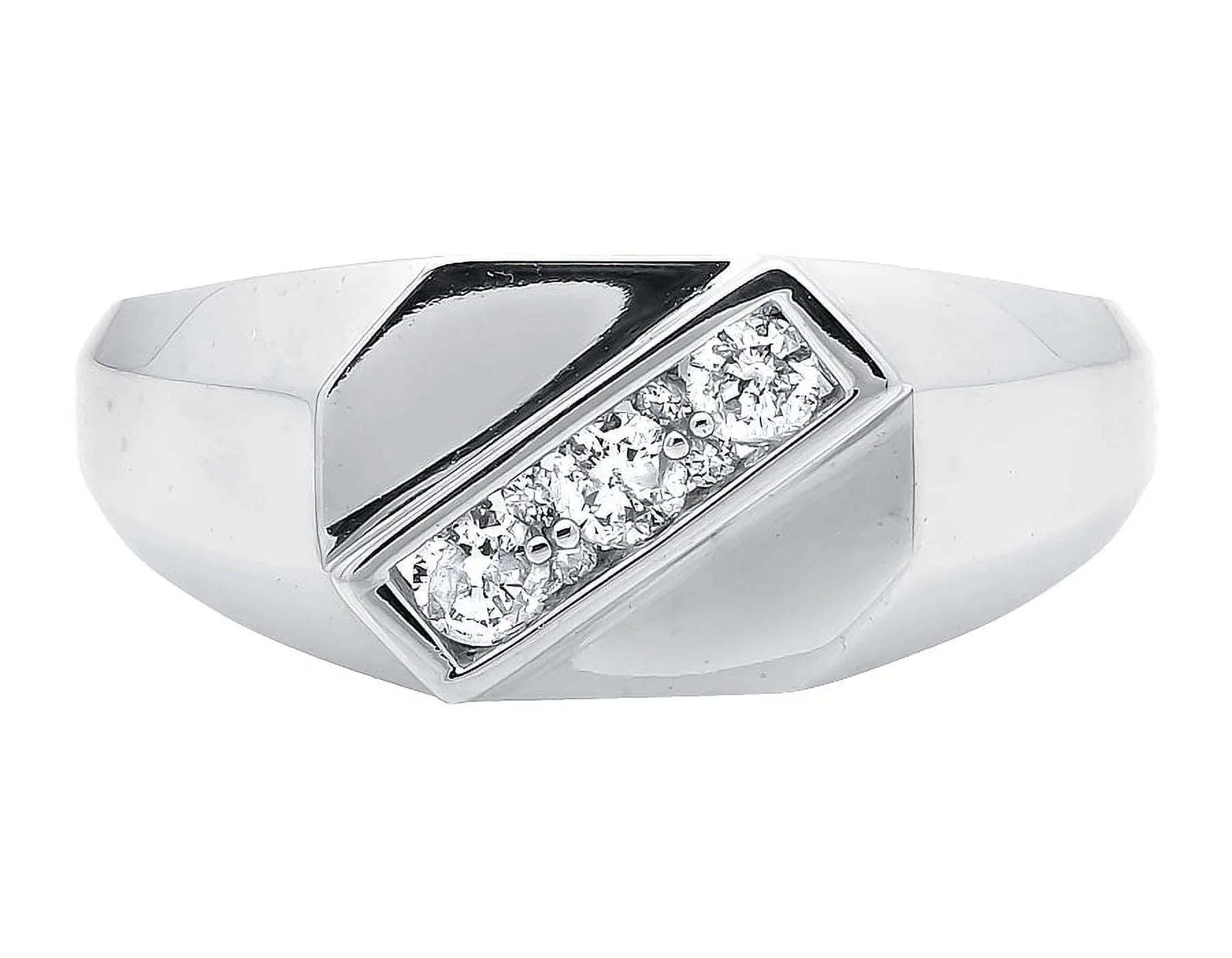 White Gold Genuine Diamond Pinky Ring Band I322133