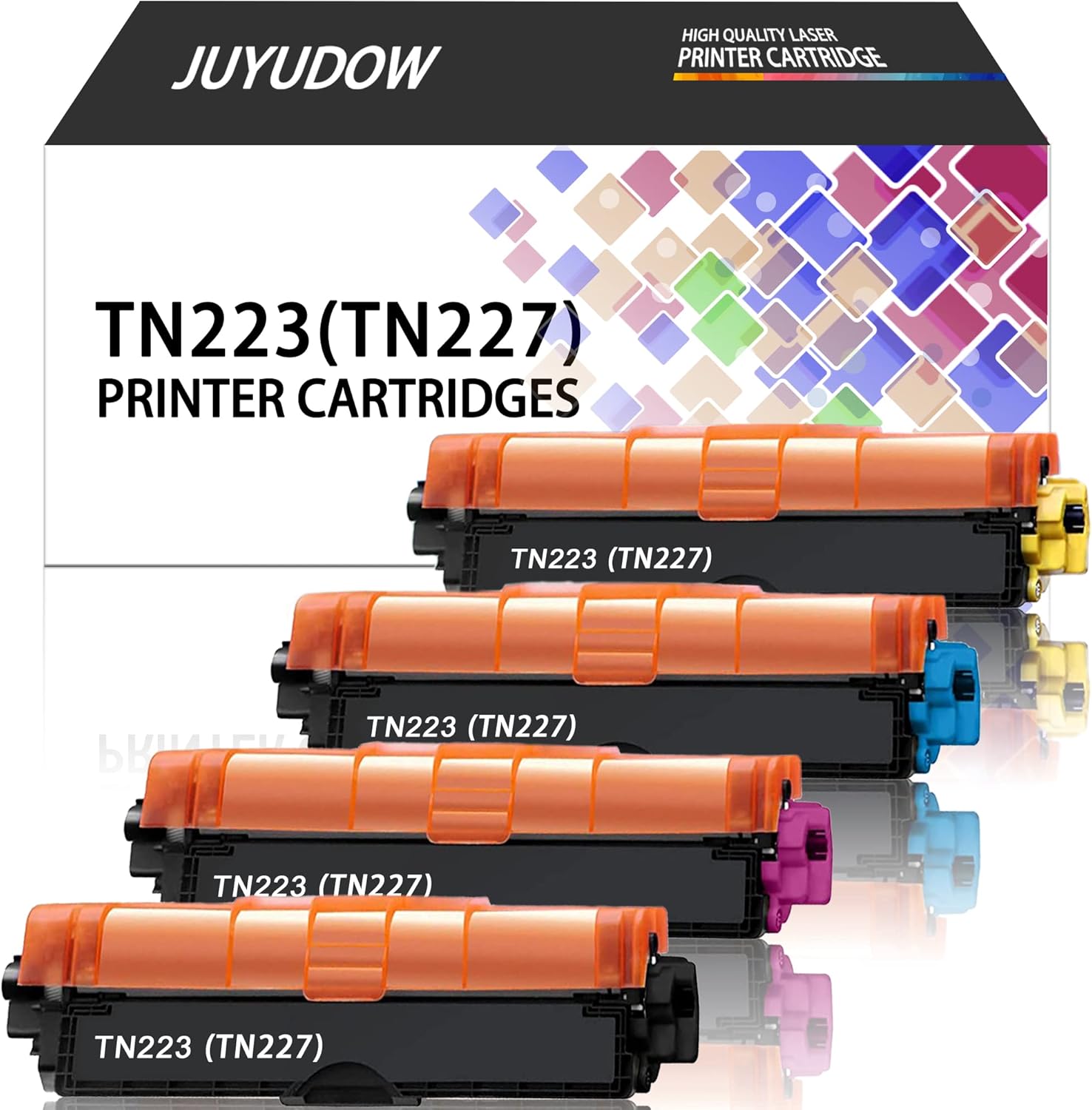 Toner Cartridge Compatible for Brother TN223 (BK/C/M/Y, 4 Pack) F722