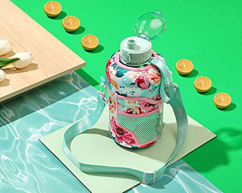 Floral Bloom 2.2L Water Bottle with Straw I5874