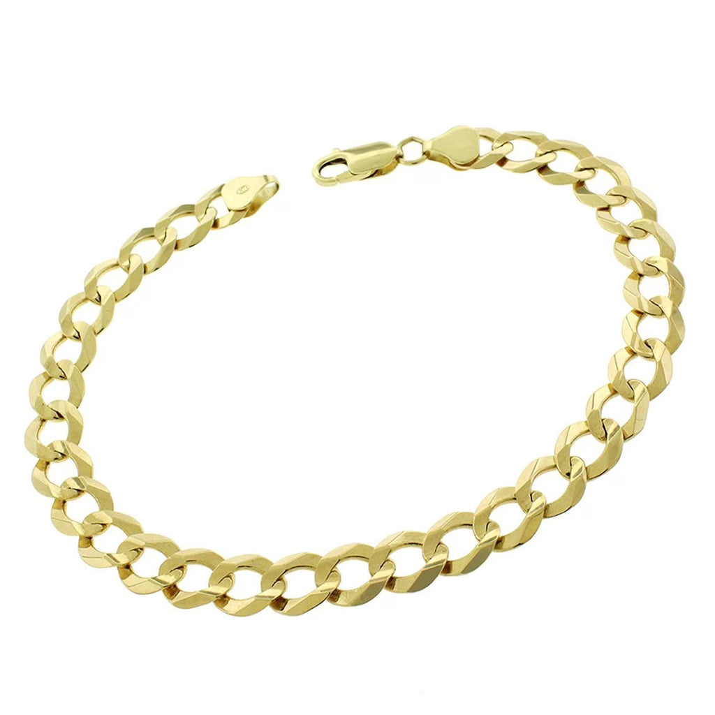 10K Yellow Gold 8MM Solid Cuban Link Bracelet Chain 8.5" - 9" K88522