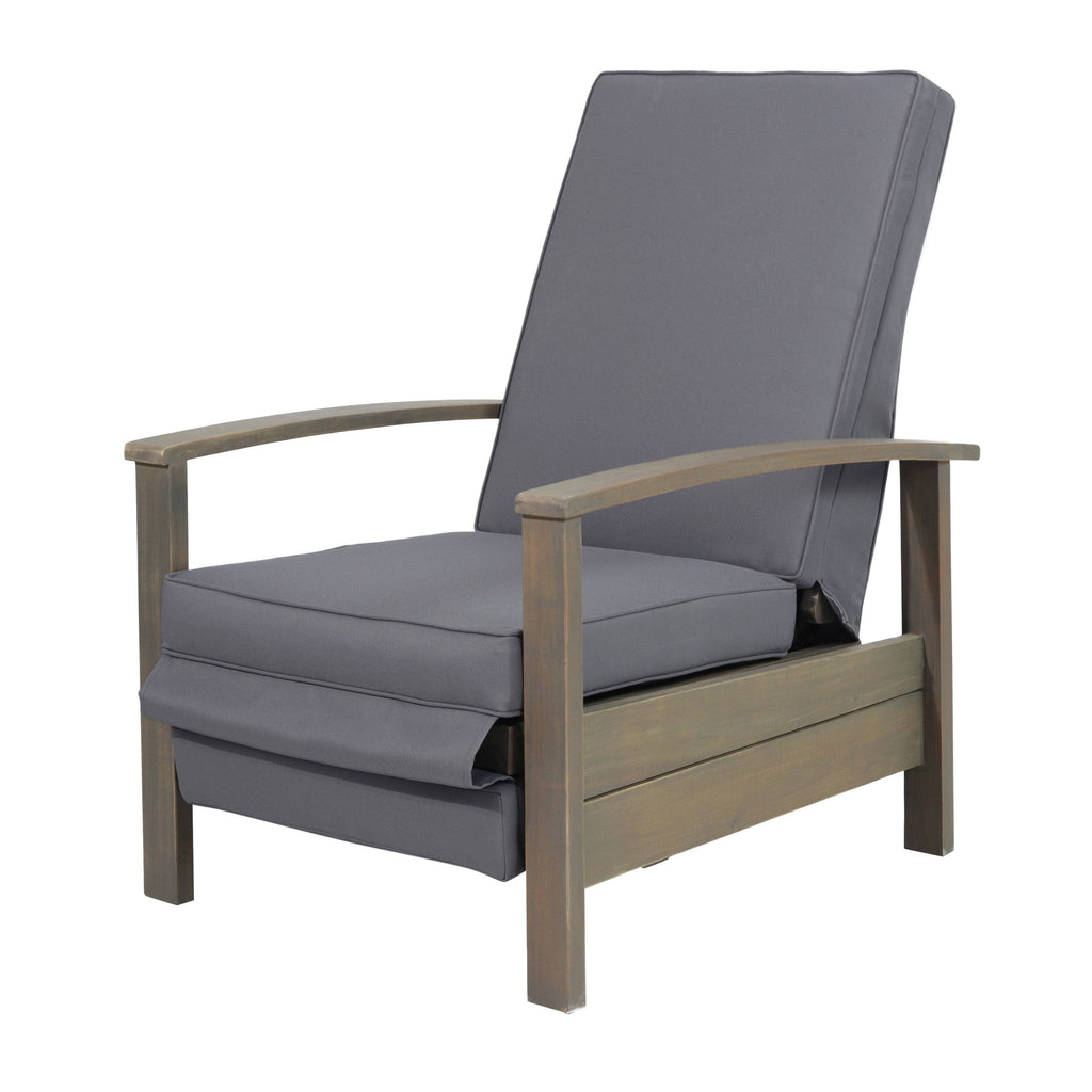 Sandblast Gray Acacia Wood Push Back Recliner F413