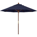 Blue 9 ft. Olefin Wood Market Umbrella O85250