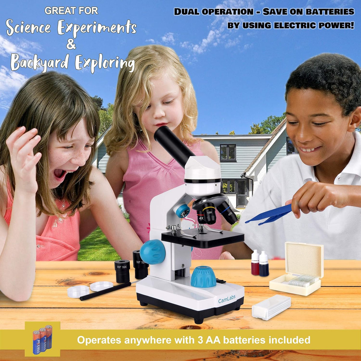 Portable Student Microscope with 25 Specimen Slides V5880