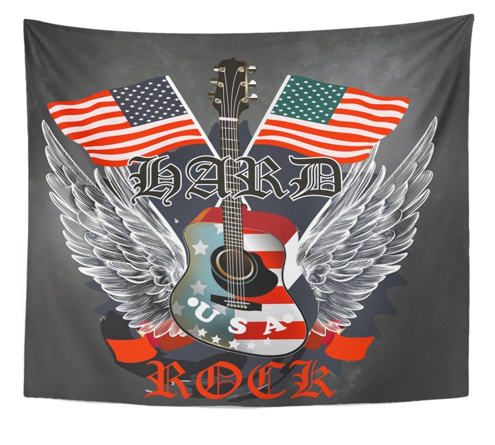Hard Rock Flayer Wall Art Hanging Tapestry 51x60 inch K473