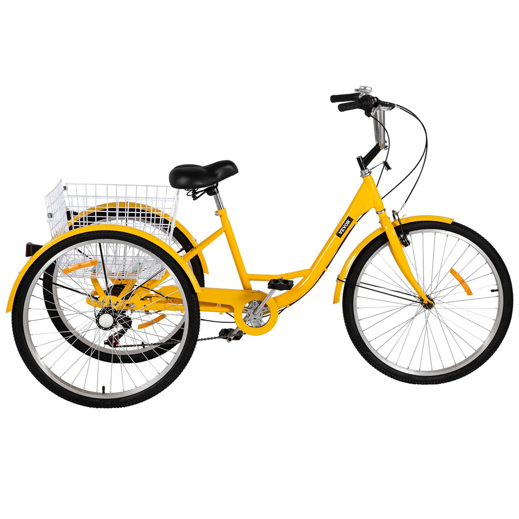 Adult Tricycle 26 inch 7-Speed 3 Wheel Cruiser Bike with Basket P825