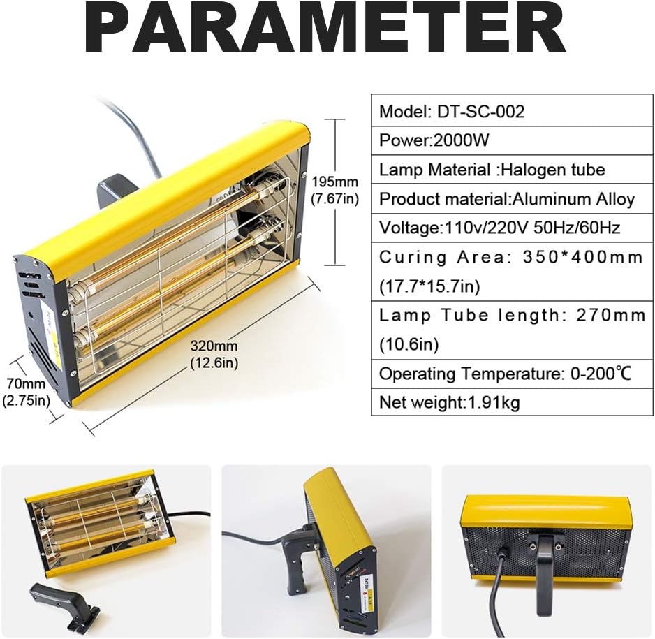 2000W Shortwave Infrared Paint Curing Lamp Q6553